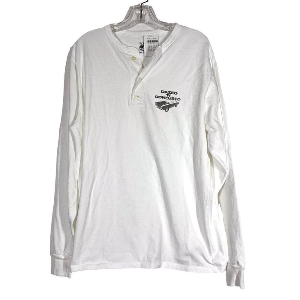 Vintage Shirt Henley White Long Sleeve Tee Dazed and Confused Italy